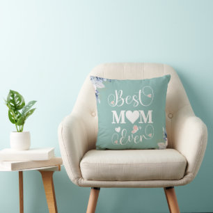 Coussin Cadeau floral élégant 'Meilleure Maman'