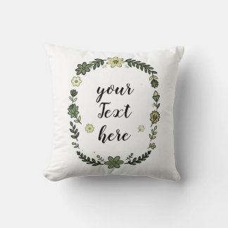 Coussin Cadeau floral vert