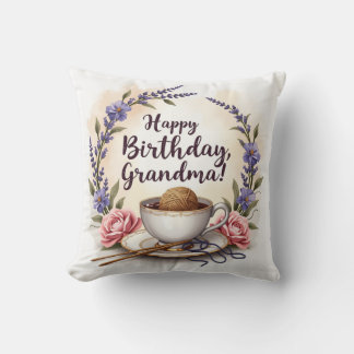 Coussin Cadeau grand-mère plein de coeur
