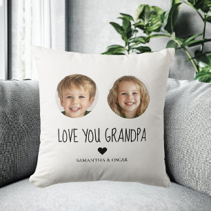 Coussin Cadeau grand-père personnalisé   Visage de grand-e