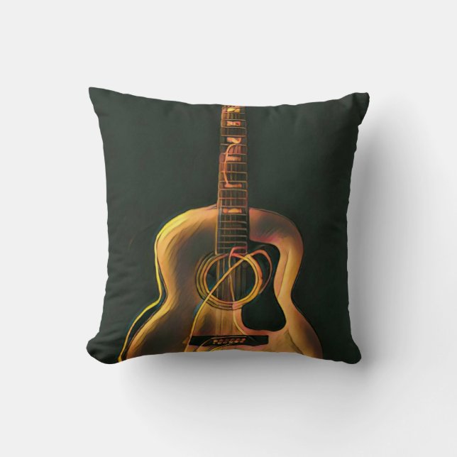 Coussin cadeau guitariste cool (Recto)