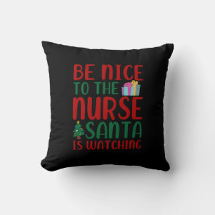 Coussin Cadeau infirmière Soyez Ravi D'Infirmer Père Noë