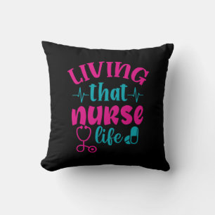 Coussin Cadeau infirmière Vivre Cette Vie Infirmière