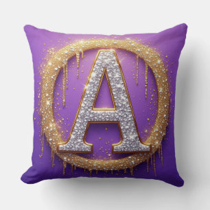 Coussin Cadeau Initiale A Monogramme Diamant Or