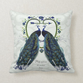 Coussin cadeau mariage à thème paon orné ajouter n