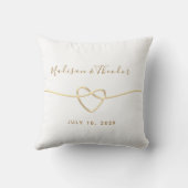 Coussin Cadeau Mariage Gold Heart personnalisé (Verso)