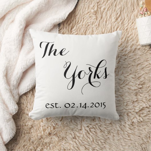 Coussin Cadeau mariage - Nom - Date d'établissemen (Couverture)