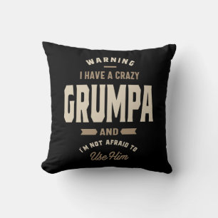 Coussin Cadeau Mens Crazy Grumpa Grandpa