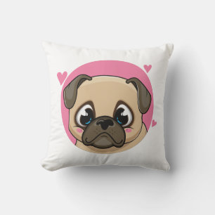 Coussin Cadeau Mignon Pug Amoureux de Chiens Maman Fourrur
