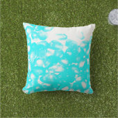 Coussin Cadeau Moderne de Motif Abstrait Bleu Turquoise Bl (Herbe)