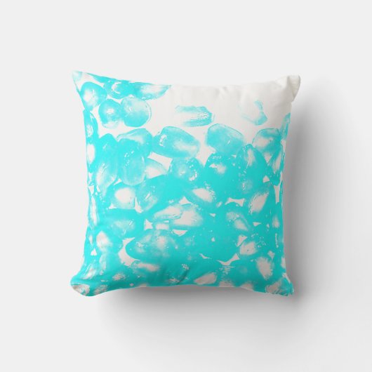 Coussin Cadeau Moderne de Motif Abstrait Bleu Turquoise Bl (Recto)