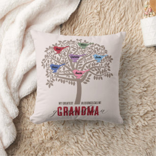 Coussin Cadeau personnalisé de la Fête des Mères de grand-