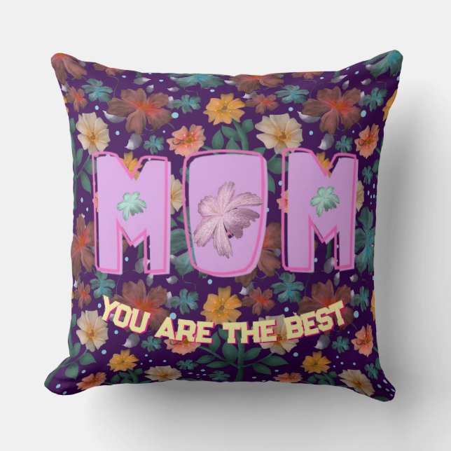 Coussin Cadeau personnalisé de la fête des mères pour le b (Recto)