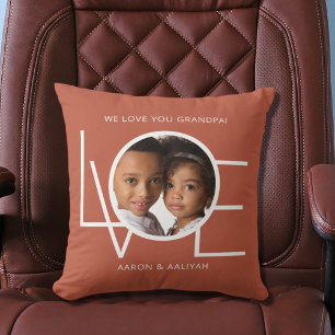 Coussin Cadeau Personnalisé de Photos d'Amour pour Grand-P