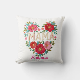 Coussin Cadeau personnalisé Fleur de cœur de maman