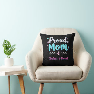 Coussin Cadeau personnalisé maman Fier maman du nom pers