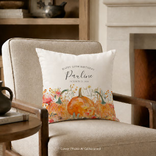 Coussin Cadeau personnalisé pour 60 ans Fleur sauvage Citr