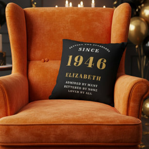 Coussin Cadeau personnalisé pour 80e anniversaire 1946 Noi