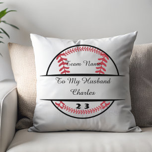 Coussin Cadeau personnalisé pour amateur de baseball, Base