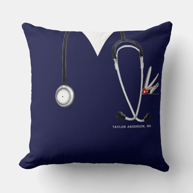 Coussin cadeau personnalisé pour médecin (Recto)