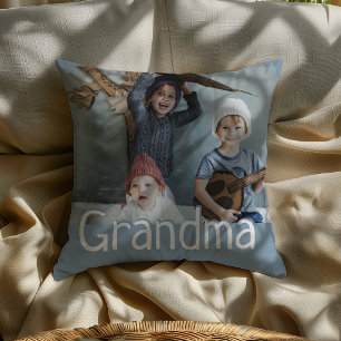 Coussin cadeau photo & citation de grand-mère mode