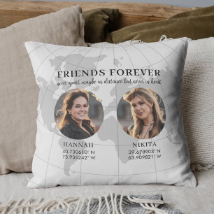 Coussin Cadeau photo d'amitié à longue distance