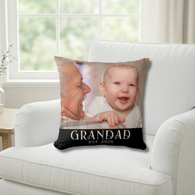 Coussin Cadeau photo de l'établissement de Papi (Créateur téléchargé)