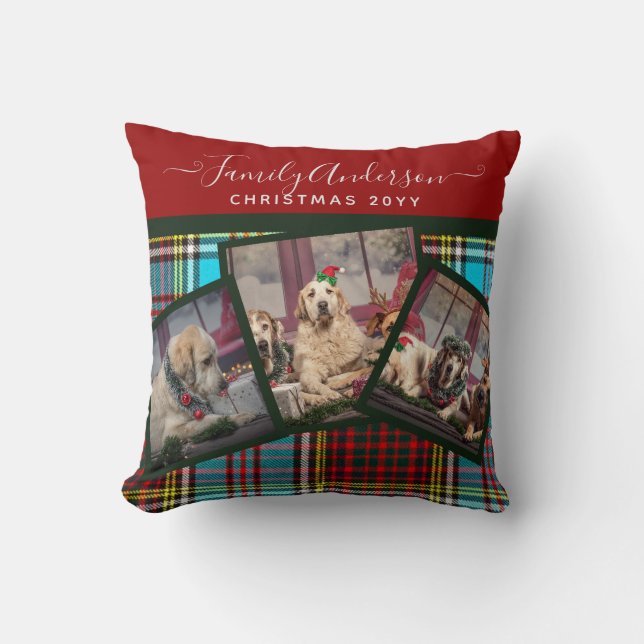 Coussin CADEAU PHOTO DE NOËL - Anderson Tartan Collage (Recto)