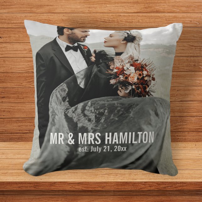 Coussin Cadeau photo Mariage personnalisé (Créateur téléchargé)