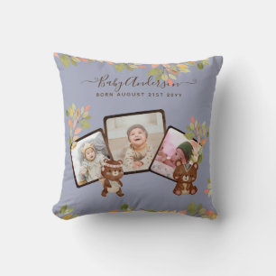 Coussin Cadeau PHOTO Nouveau bébé - Animaux mignons de la