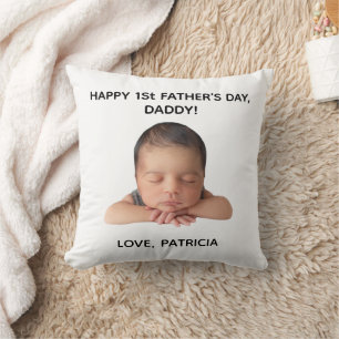 Coussin Cadeau photo personnalisé de la fête du premier pè