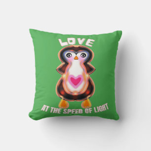 Coussin Cadeau Pingouin Amour à la Vitesse de la Lumière