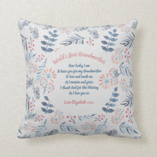 Coussin CADEAU - Poèmes grand-mère de petits-enfants - PER