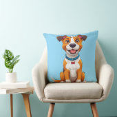 Coussin Cadeau pour amateur de chien joyeux de style dessi (Chaise)