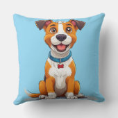 Coussin Cadeau pour amateur de chien joyeux de style dessi (Verso)