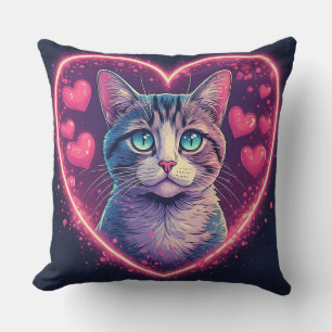 Coussin Cadeau pour amoureux romantique des chats   Animal