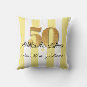 Coussin Cadeau pour couples espagnols pour leur 50e annive (Verso)