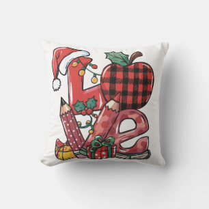 Coussin Cadeau pour Enseignant Joyeux Noël Amour