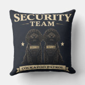 Coussin cadeau pour l'équipe de sécurité Cockapoo (Verso)