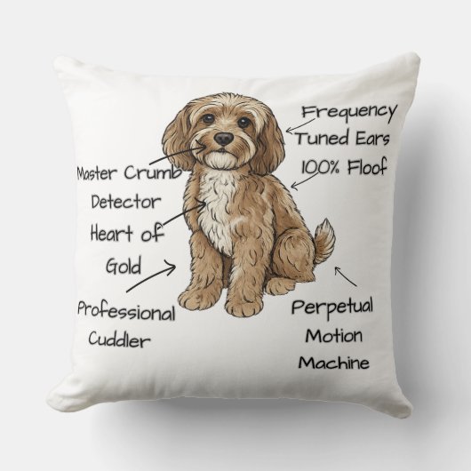 Coussin Cadeau pour les amateurs d'anatomie mignonne de ch (Recto)
