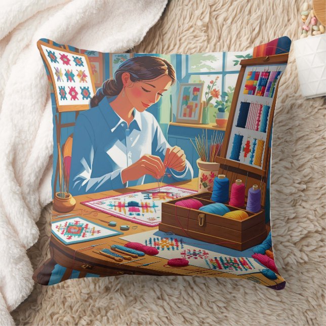 Coussin Cadeau pour les brodeuses au point de croix-Manger (Couverture)