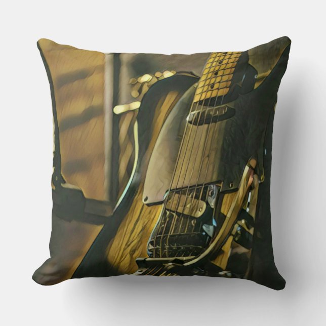 Coussin Cadeau pour petit ami guitariste (Recto)