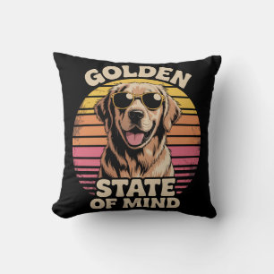 Coussin Cadeau Rétro de Retriever pour l'État d'Esprit Dor