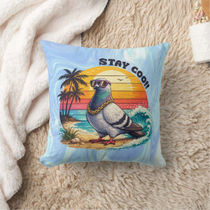 Coussin Cadeau Rétro pour Amoureux de Pigeons Cité Colombe