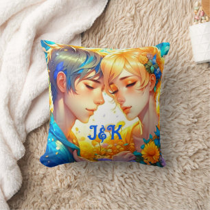 Coussin Cadeau romantique à deux   Anime Boy and Girl