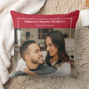 Coussin Cadeau romantique personnalisé avec photo et texte