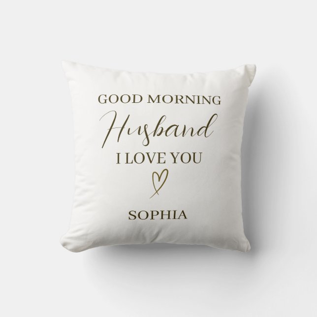 Coussin Cadeau romantique personnalisé pour mari du matin (Recto)