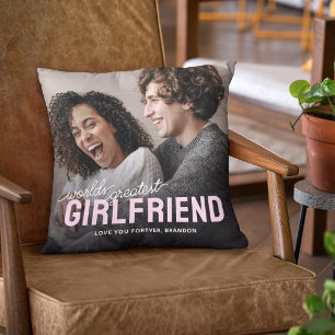 Coussin Cadeau Romantique Photo de la Copine