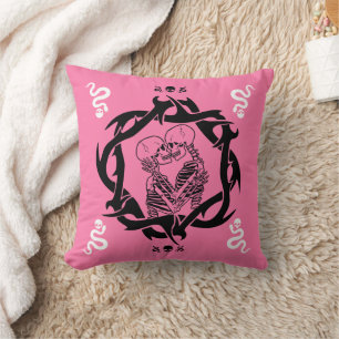 Coussin Cadeau romantique pour amoureux gothiques rose fon