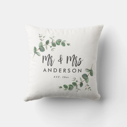 Coussin Cadeau simple moderne rustique d'eucalyptus pour m (Verso)